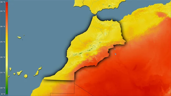 Temperatura Media Del Cuarto Más Cálido Dentro Del Área Marruecos — Foto de Stock