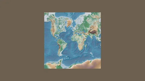 Square Frame Large Scale Map World Oblique Van Der Grinten — Stock Photo, Image