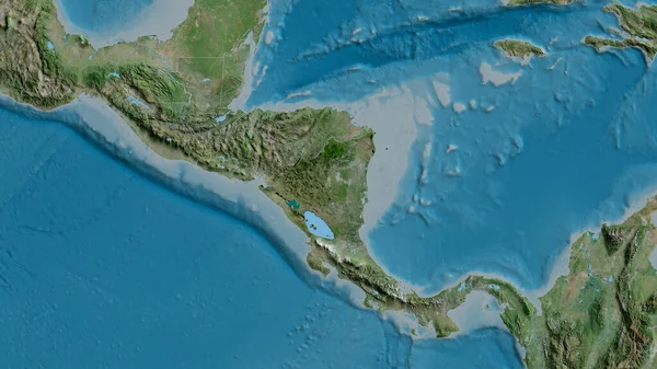 Nikaragua Yakınlaştı Yakınlaştı Uydu Görüntüleri Görüntüleme — Stok fotoğraf