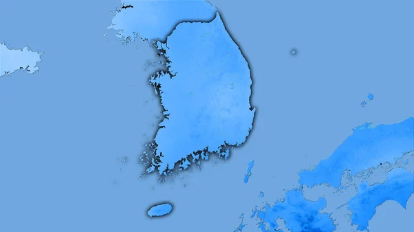 Obszar Korei Południowej Rocznej Mapie Opadów Projekcji Stereograficznej Surowa Kompozycja — Zdjęcie stockowe