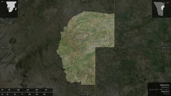 Omaheke Región Namibia Imágenes Satélite Forma Presentada Contra Área País — Foto de Stock