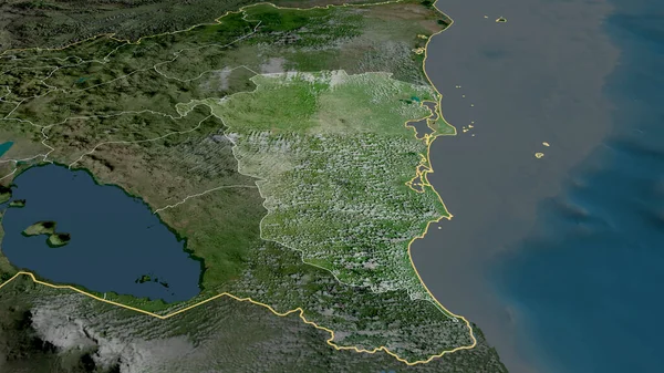 Atlantico Sur Автономный Регион Никарагуа Увеличенный Выделенный Спутниковые Снимки Рендеринг — стоковое фото