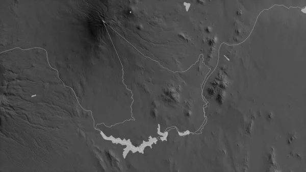 Embu Kenya Megye Szürkeárnyas Térkép Tavakkal Folyókkal Alakzat Körvonalazódik Ország — Stock Fotó