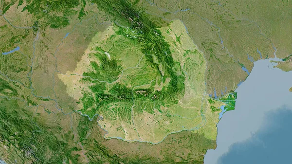 Stereografik projeksiyonda Romanya 'nın C uydusu haritasında raster katmanlarının ham bileşimi