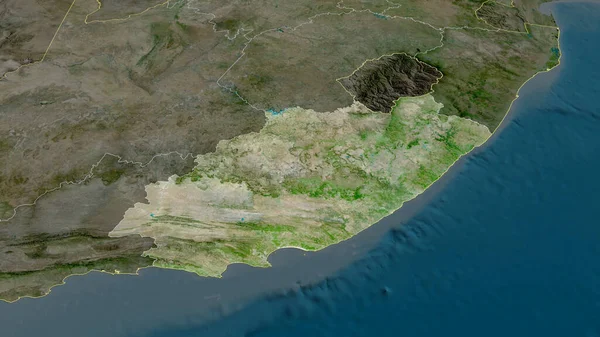 Východní Mys Provincie Jižní Afrika Přiblížila Zvýraznila Satelitní Snímky Vykreslování — Stock fotografie
