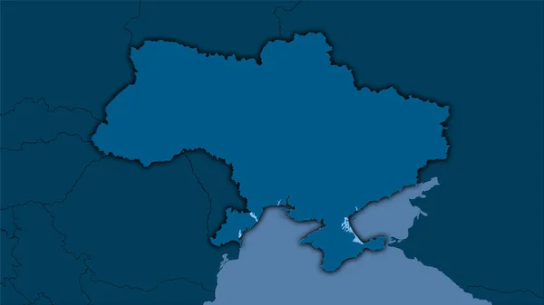 Ukraine Zone Sur Carte Solide Dans Projection Stéréographique Composition Brute — Photo