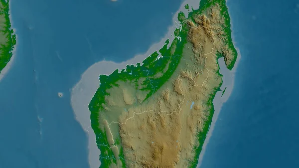 Mahajanga Autonomous Province Madagascar Colored Shader Data Lakes Rivers Shape — Stock Photo, Image