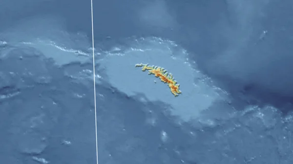 Jižní Georgie Sousedství Vzdálená Perspektiva Bez Obrysu Mapa Topografického Reliéfu — Stock fotografie