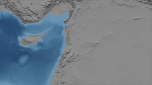 Siria Primer Plano Perspectiva Del País Sin Esbozo Mapa Elevación — Foto de Stock