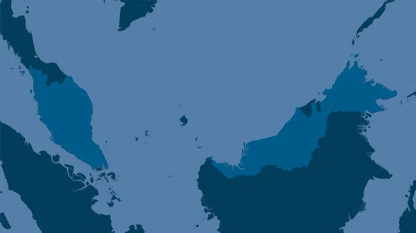 Obszar Malezji Solidnej Mapie Projekcji Stereograficznej Surowa Kompozycja Warstw Rastrowych — Zdjęcie stockowe