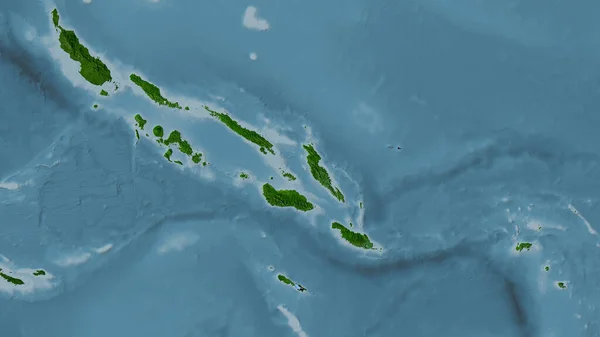 Obszar Wysp Salomona Mapie Satelitarnej Projekcji Stereograficznej Surowy Skład Warstw — Zdjęcie stockowe