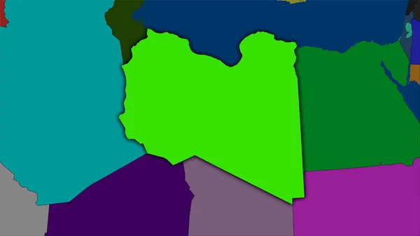 Área Libia Mapa Divisiones Administrativas Proyección Estereográfica Composición Cruda Capas —  Fotos de Stock