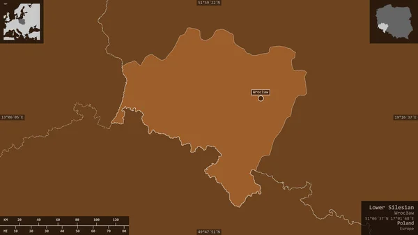 Baixa Silésia Voivodia Polónia Sólidos Modelados Com Lagos Rios Forma — Fotografia de Stock