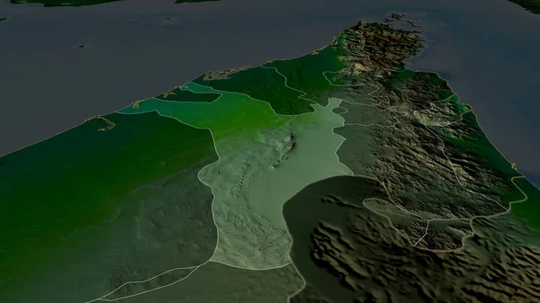 阿拉伯联合酋长国沙迦酋长国放大和突出 主要自然景观特征 3D渲染 — 图库照片