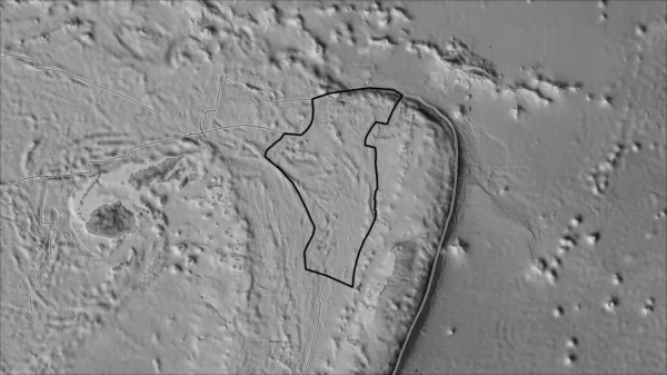 Umrissene Tektonische Platte Von Niuafoou Und Grenzen Benachbarter Platten Auf — Stockfoto