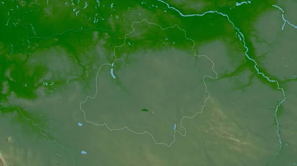 Lodz Voivodeship Poland Colored Shader Data Lakes Rivers Shape Outlined — Stock Photo, Image