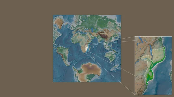 Uitgebreid Uitgebreid Gebied Van Mozambique Gewonnen Uit Grootschalige Kaart Van — Stockfoto