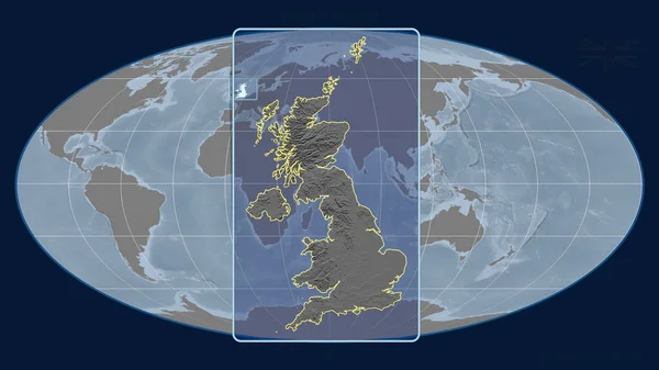 Vista Ampliada Del Esquema Del Reino Unido Con Líneas Perspectiva —  Fotos de Stock