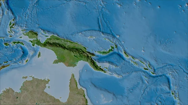 Nachbarschaften Der Tektonischen Platte Woodlark Auf Der Satelliten Karte Der — Stockfoto