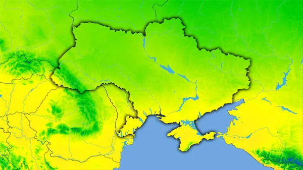 Ucrânia Área Mapa Temperatura Anual Projeção Estereográfica Composição Bruta Camadas — Fotografia de Stock