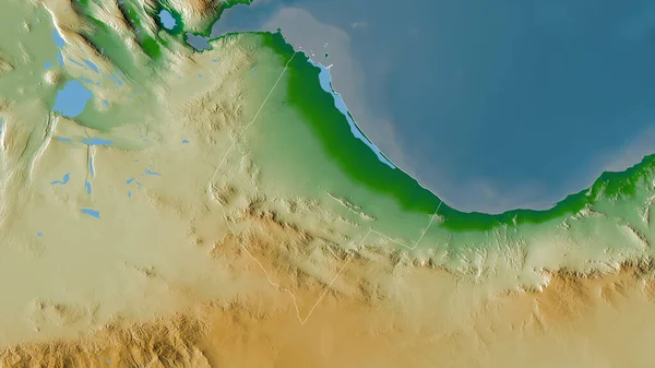 Awdal Region Somalia Colored Shader Data Lakes Rivers Shape Outlined — Stock Photo, Image