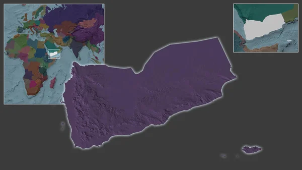 Primo Piano Dello Yemen Sua Posizione Nella Regione Centro Una — Foto Stock