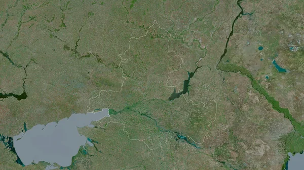 罗斯托夫 俄罗斯地区 卫星图像 形状与它的国家相对应 3D渲染 — 图库照片