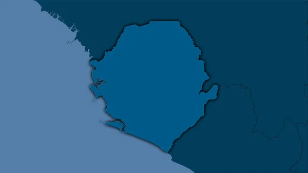 Área Sierra Leona Mapa Sólido Proyección Estereográfica Composición Cruda Capas — Foto de Stock