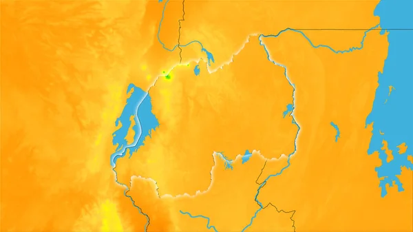 Área Ruanda Mapa Anual Temperatura Proyección Estereográfica Composición Cruda Capas — Foto de Stock
