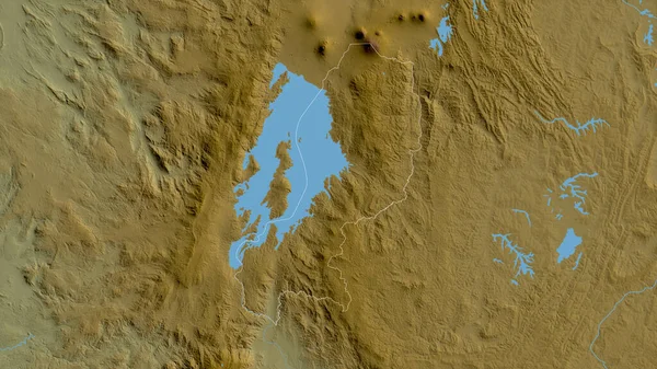 Iburengerazuba Provincia Ruanda Datos Sombreado Colores Con Lagos Ríos Forma —  Fotos de Stock