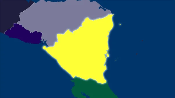 Área Nicarágua Mapa Divisões Administrativas Projeção Estereográfica Composição Bruta Camadas — Fotografia de Stock