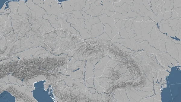 Słowacja Jej Okolice Daleka Perspektywa Skośna Brak Konturu Mapa Elewacji — Zdjęcie stockowe