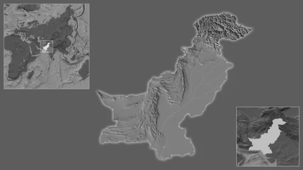 Close Pakistan Its Location Region Center Large Scale World Map — Stock Photo, Image