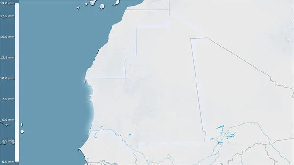 Precipitación Del Cuarto Más Seco Dentro Del Área Mauritania Proyección — Foto de Stock
