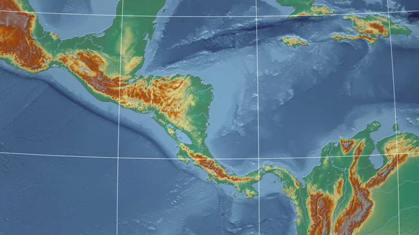 Nicaragua Buurt Verre Perspectief Zonder Schets Topografische Reliëfkaart — Stockfoto