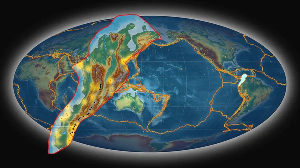 Severní Andes Tektonické Desky Protlačoval Prezentovány Proti Globální Topografické Reliéfní — Stock fotografie