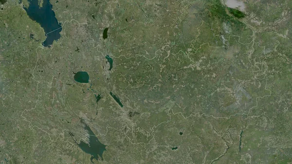 Vologda Region Russia Satellite Imagery Shape Outlined Its Country Area — Stock Photo, Image