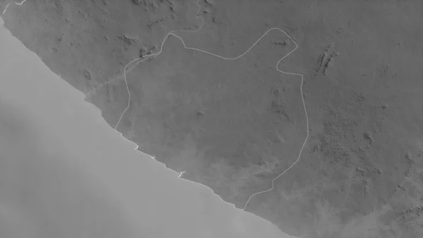 リベリアのシノ県 湖や川とグレースケールの地図 形状は その国の領域に対して概説 3Dレンダリング — ストック写真