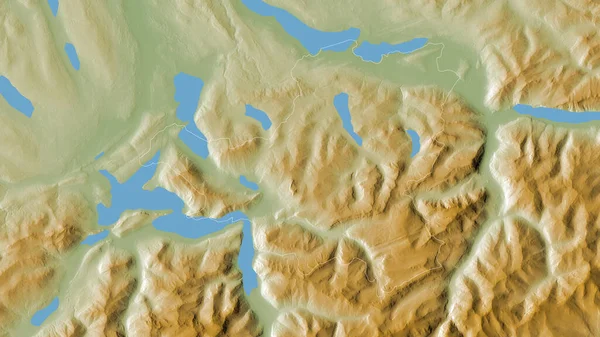施维茨 瑞士的州 湖泊和河流的彩色阴影数据 形状与它的国家相对应 3D渲染 — 图库照片