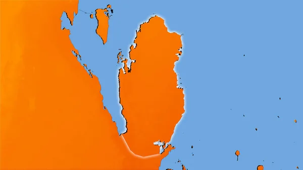 Територія Катару Щорічній Температурній Карті Стереографічній Проекції Сира Композиція Растрових — стокове фото