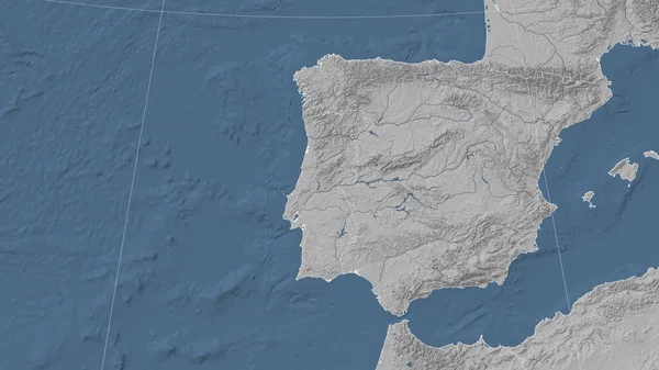 Portugal Seu Bairro Perspectiva Oblíqua Distinta Sem Contorno Mapa Elevação — Fotografia de Stock