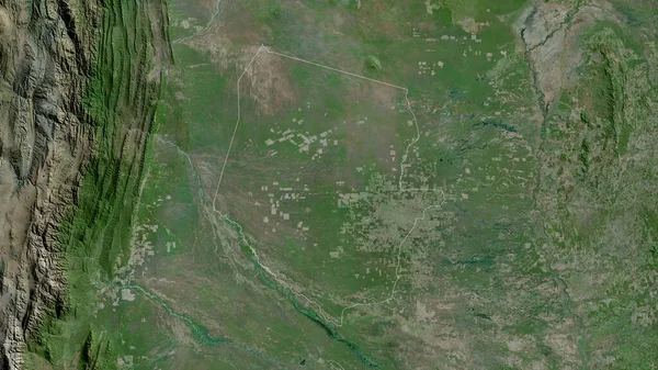 Бокерон Департамент Парагвая Спутниковые Снимки Форма Очерченная Против Территории Рендеринг — стоковое фото