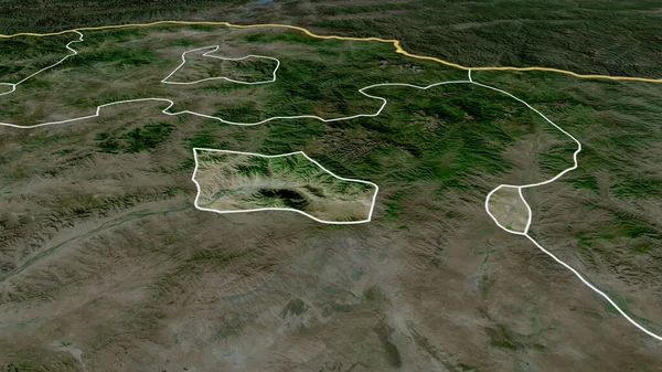 Oulan Bator Municipalité Mongolie Zoomé Mis Évidence Imagerie Satellite Rendu — Photo