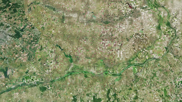 Calarasi Rumäniens Län Satellitbilder Form Som Skisseras Mot Dess Landområde — Stockfoto
