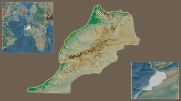 Gros Plan Sur Maroc Situation Dans Région Centre Une Carte — Photo