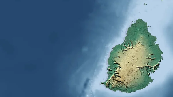 Mauritius Ülkenin Yakın Perspektifi Özet Yok Topografik Yardım Haritası — Stok fotoğraf