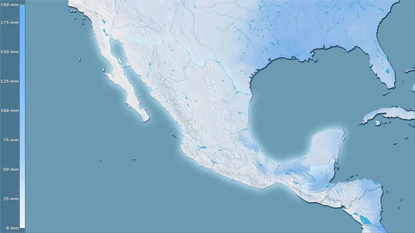 Précipitation Mois Sec Dans Région Mexique Dans Projection Stéréographique Avec — Photo