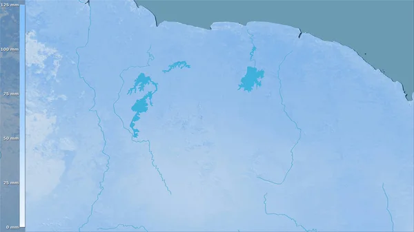 Precipitación Del Mes Más Seco Dentro Del Área Surinam Proyección — Foto de Stock