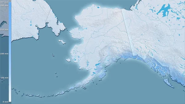 Niederschlag Des Trockensten Monats Gebiet Der Vereinigten Staaten Alaska Der — Stockfoto