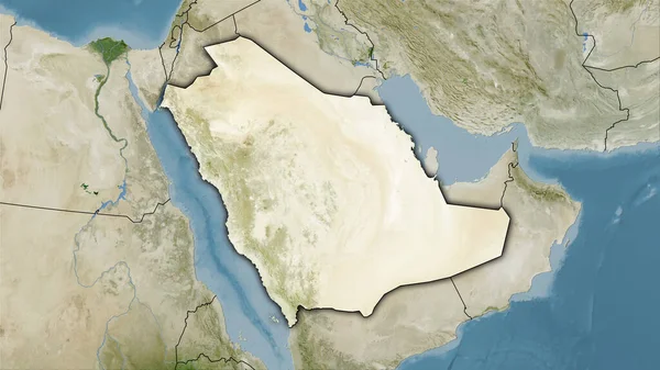 Arabia Saudita Satélite Mapa Proyección Estereográfica Composición Cruda Capas Trama —  Fotos de Stock